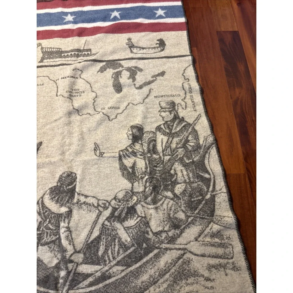 lewis and clark expedition of 1803-1806 Collectors 100% Virgin Wool Blanket MINT